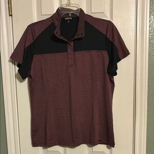 Equestrian Women’s horsemanship top Muave and Black Polo Shirt